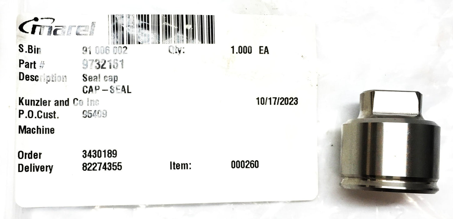 Marel 1" Stainless Steel Seal Cap 9732161 NOS