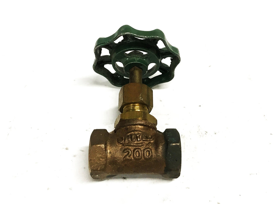 United 3/8 inch Brass Shut Off Valve 200 [Lot of 4] NOS