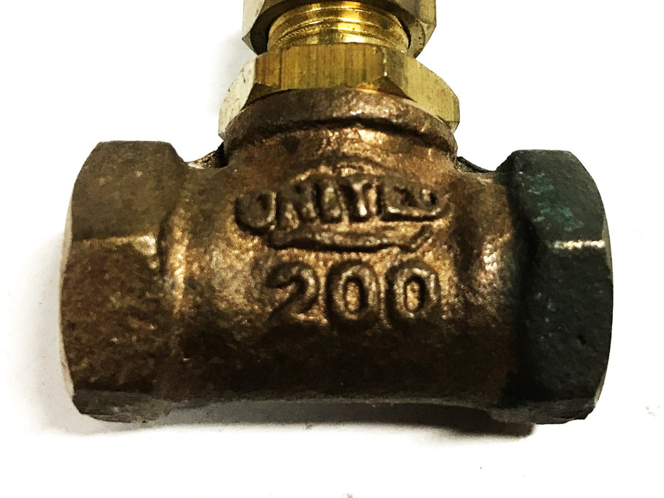 United 3/8 inch Brass Shut Off Valve 200 [Lot of 4] NOS