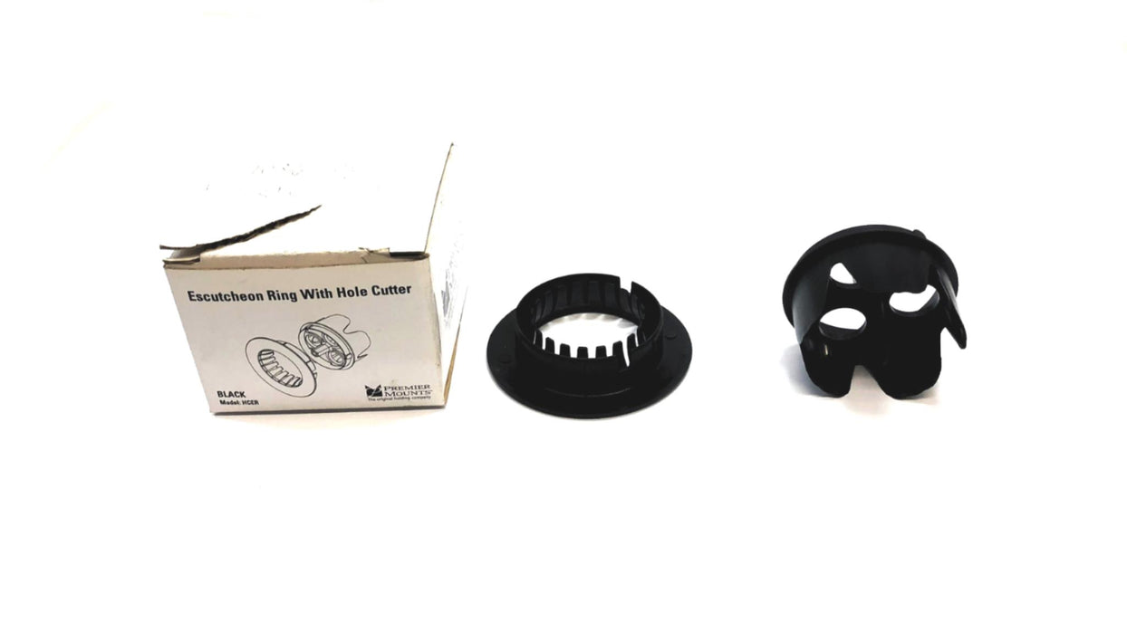 Premier Mounts Black Escutcheon Ring W/ Hole Cutter HCER NOS