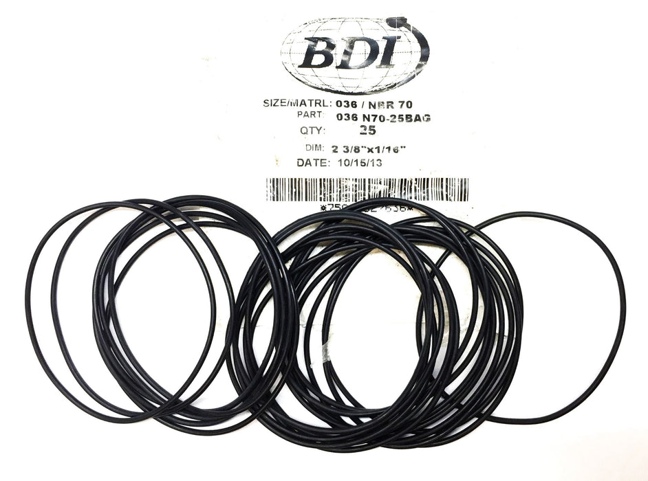 BDI 036 NBR 70 2-3/8"x 1/16" O-Ring Pack (25pcs) 036 N70-25BAG NOS