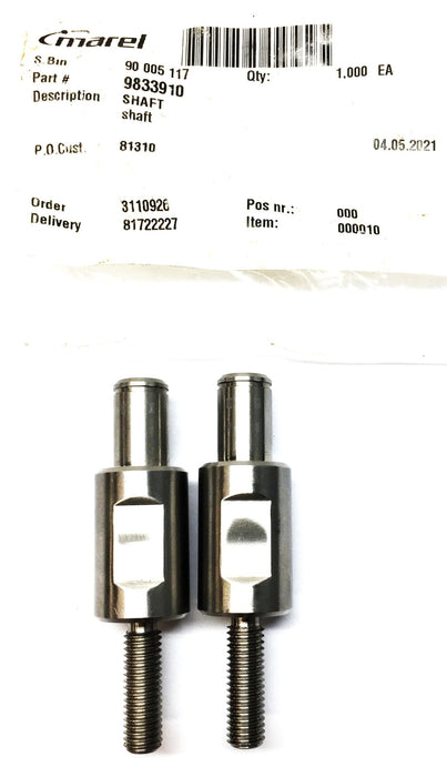 Marel Special Stainless Steel 3" Long M8-1.25 Threaded Pin 9833910[Lot of 2] NOS