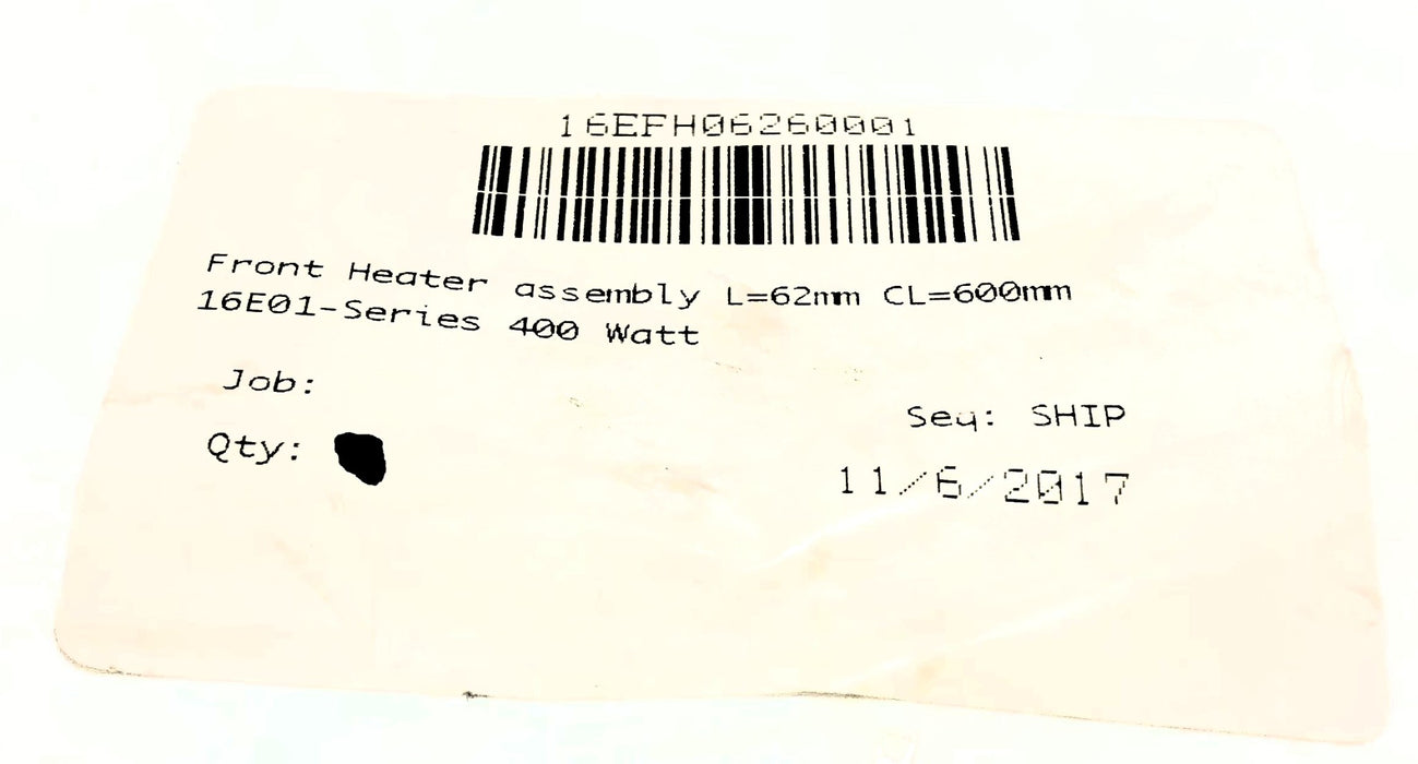 Synventive 400W 16E01 Series Head Heater Assembly 16EFH06260001 USED