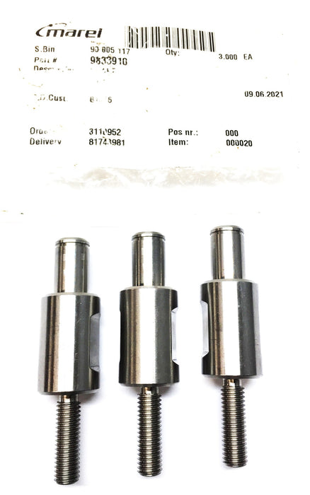 Marel Special Stainless Steel 3" Long M8-1.25 Threaded Pin 9833910[Lot of 3] NOS