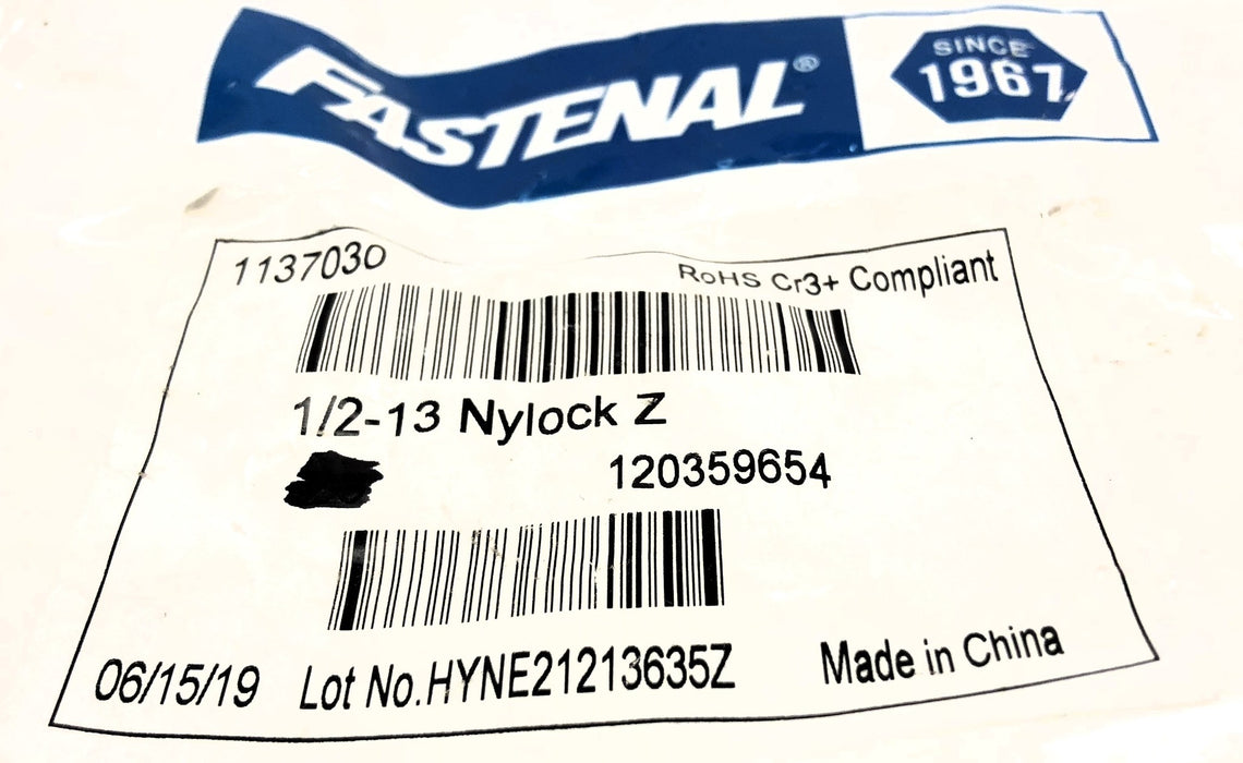 Fasternal 1/2-13 Nylock Z Hex Nut 1137030 [Lot of 33] NOS