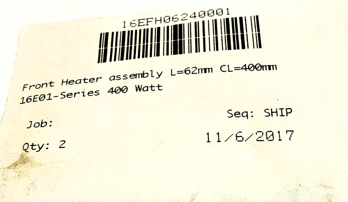 Synventive 400W 16E01 Series Head Heater Assembly 16EFH06240001 USED