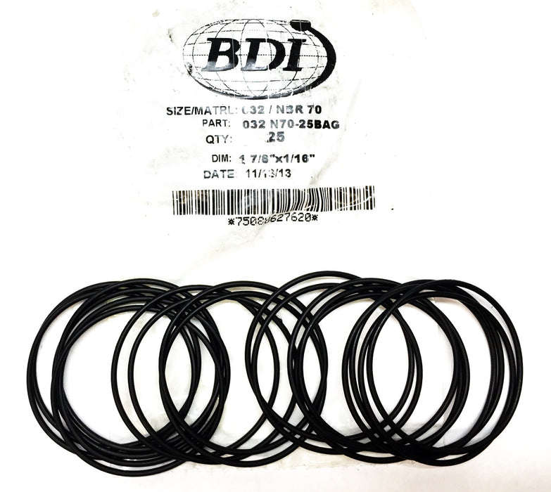 BDI 032 NBR 70 1-7/8"x 1/16" O-Ring Pack (25pcs) 032 N70-25BAG NOS