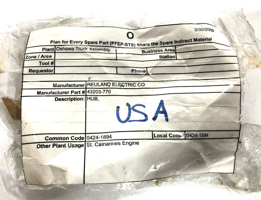 Reuland Splined Brake Hub 43203-770 NOS
