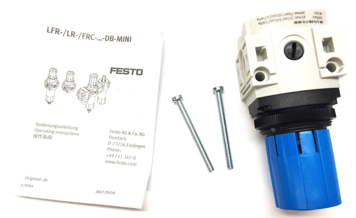 Festo Regulator Set Assembly (2pcs) LR-1/4-DB-7-0-MINI (537643) NOS
