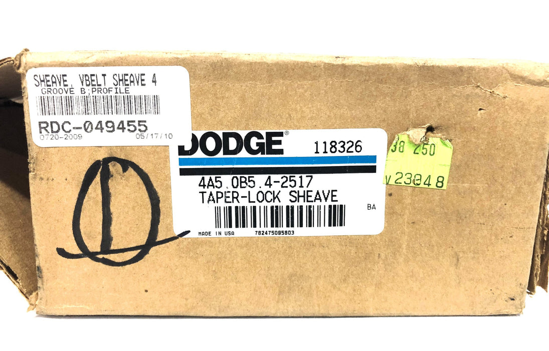 Dodge 2517 Taper Lock Sheave 4A5.0B5.4-2517 (118326) NOS