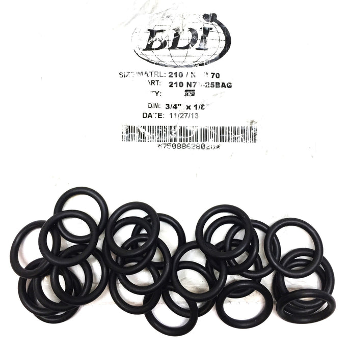 BDI 210 NBR 70 3/4"x 1/16" O-Ring Pack (25pcs) 210 N70-25BAG NOS