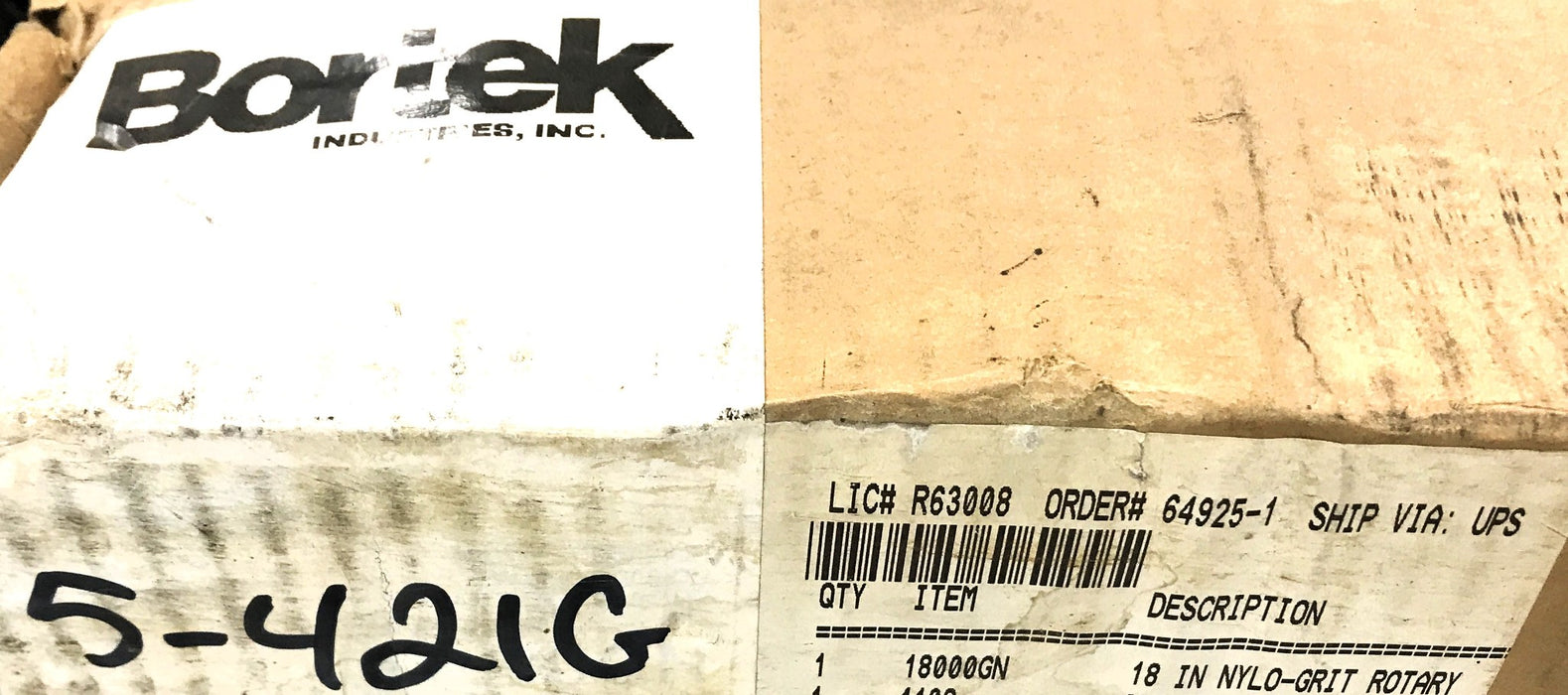 Bortek 18" Scrubber Brush 18000GN (5-421G) USED