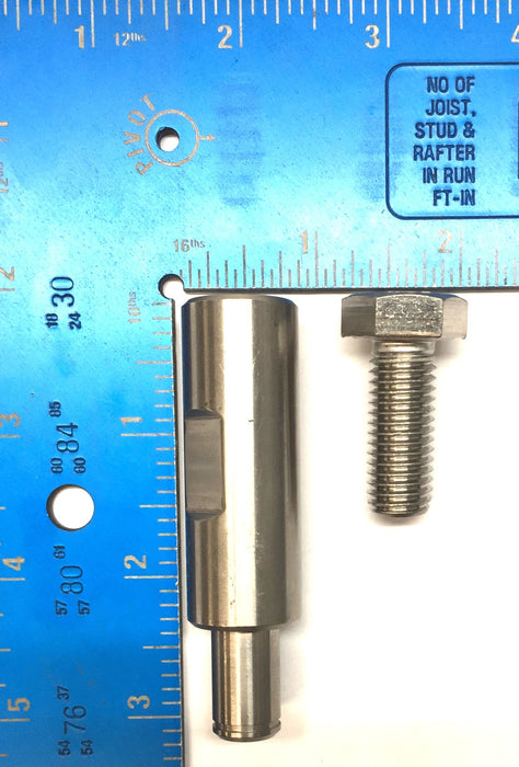 Marel Stainless Steel 3" Threaded Shaft Pin w/Bolt M12-1.7 9845933 [Lot of 2]NOS