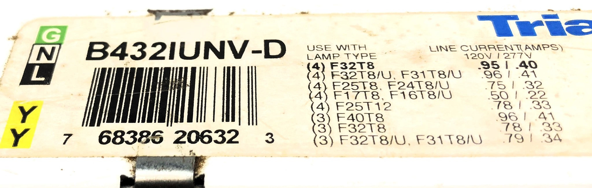 Triad Electronic Ballast 120-277 Input Volts 50/60 Hz B432IUNV-D [Lot of 2] NOS