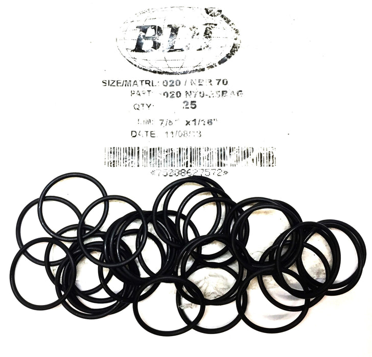 BDI 020 NBR 70 7/8"x 1/16" O-Ring Pack (32pcs) 020 N70-25BAG NOS