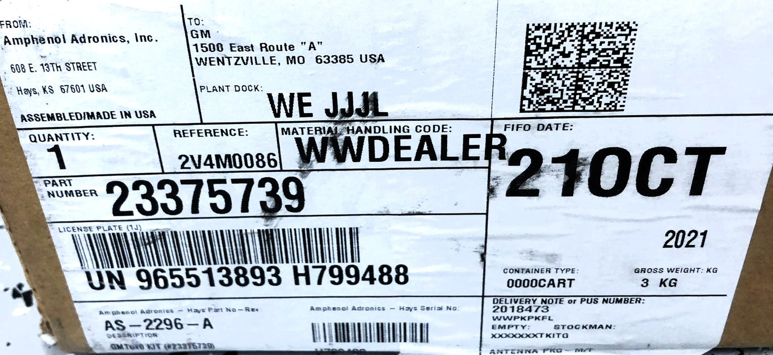 Amphenol Ardonics Mobile Telephone Antenna Kit 23375739 NOS