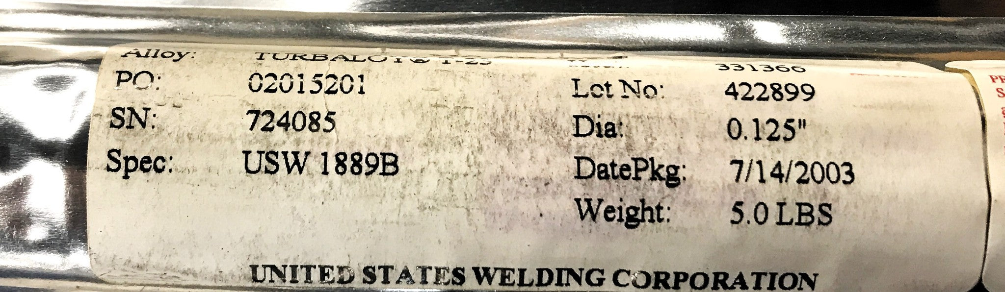 Mc-Grade Pack of (40) .125" Diameter x 36" OAL Wire Welding Turbaloy T-23 NOS