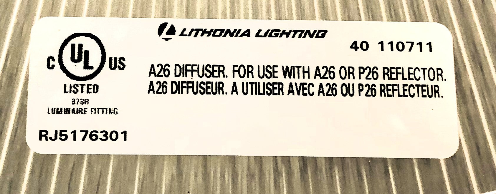 Lithonia Lighting AR26 Acrylic Lens RJ5176301 NOS