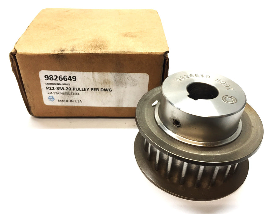 Motion Industries Sprocket Pulley per DWG 9826649 B09Z (P22-8M-20) NOS