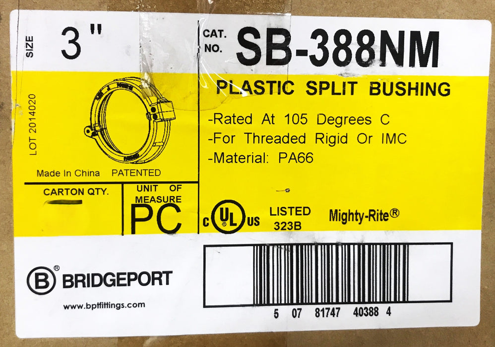 Bridgeport 3 inch Plastic Split Bushing SB-388NM [Lot of 5] NOS