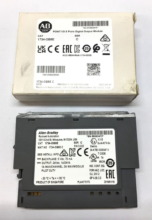 Allen-Bradley PLC 8 Point 24V DC Digital Output Module Ser. C 1734-OB8E NOS