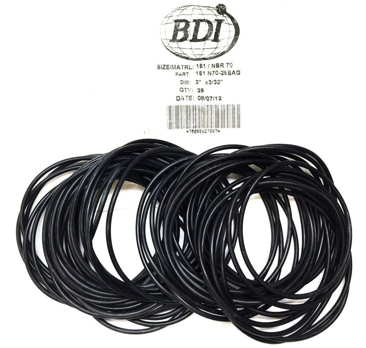 BDI 151 NBR 70 3"x 3/32" O-Ring Pack (47pcs) 151 N70-25BAG NOS