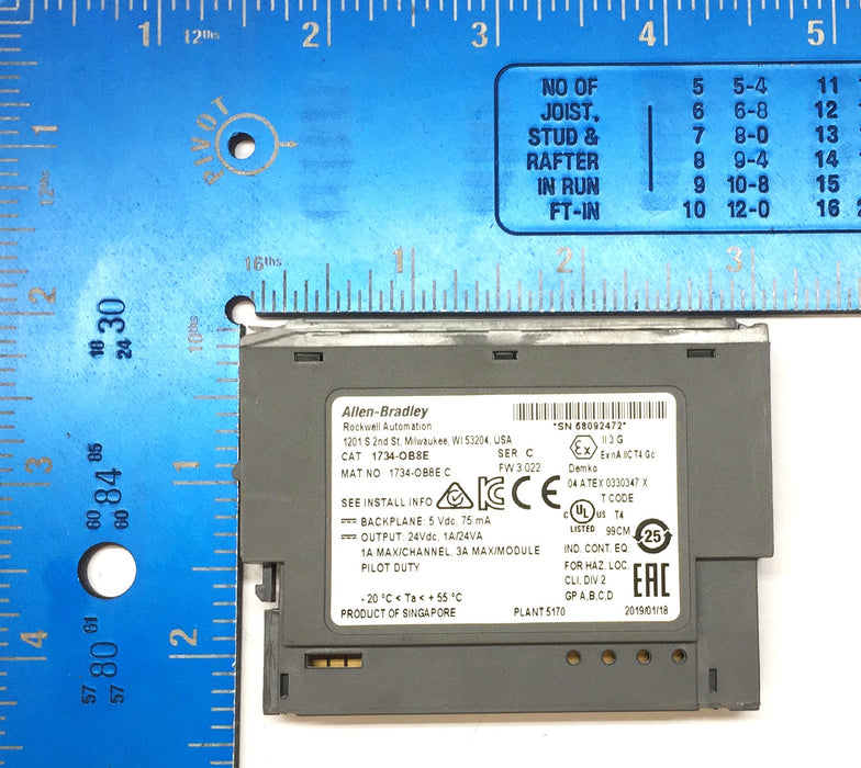 Allen-Bradley PLC 8 Point 24V DC Digital Output Module Ser. C 1734-OB8E NOS
