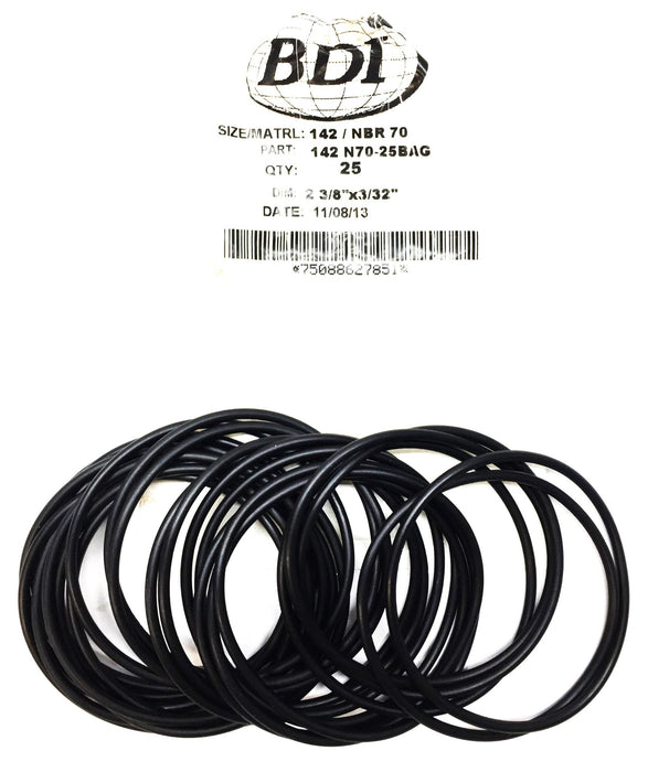 BDI 142 NBR 70 2-3/8"x 3/32" O-Ring Pack (25pcs) 142 N70-25BAG NOS