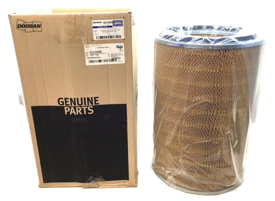 Doosan Outer Air Cleaner Element 474-00006 NOS