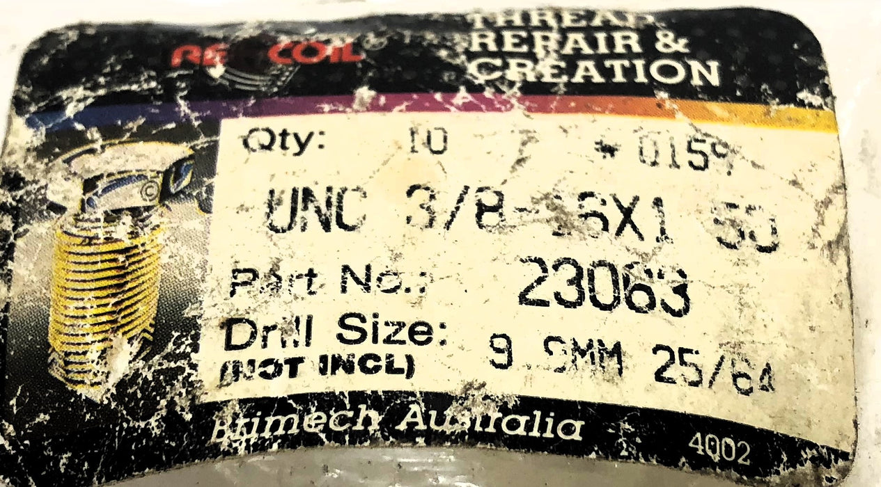 Recoil Pack of (10) Coil Insert UNC 3/8-16 TPI 23063 NOS