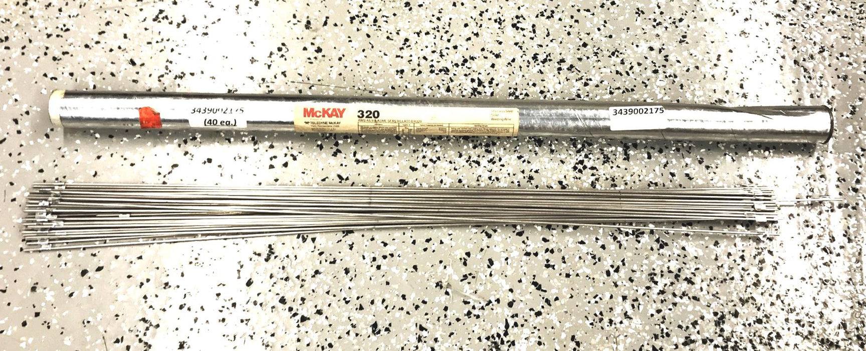 McKay Pack of (40) 1/8" Diameter Stainless Steel Solid Welding Wire 320 NOS