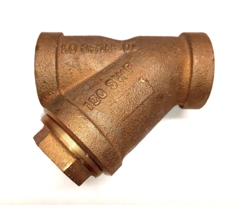 Mueller 1" Brass Y NO STRAINER Valve 351M-01 150 SWP NON-THREADED NOS