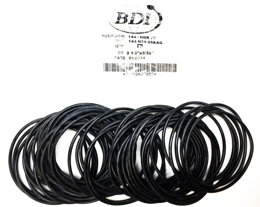 BDI 144 NBR 70 2-1/2"x 3/32" O-Ring Pack (46pcs) 144 N70-25BAG NOS