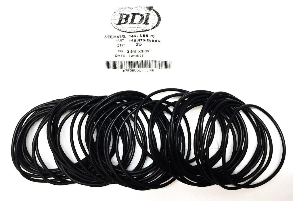BDI 146 NBR 70 2-5/8"x 3/32" O-Ring Pack (46pcs) 146 N70-25BAG NOS