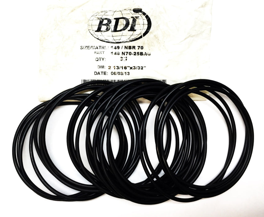 BDI 149 NBR 70 2-13/16"x 3/32" O-Ring Pack (24pcs) 149 N70-25BAG NOS