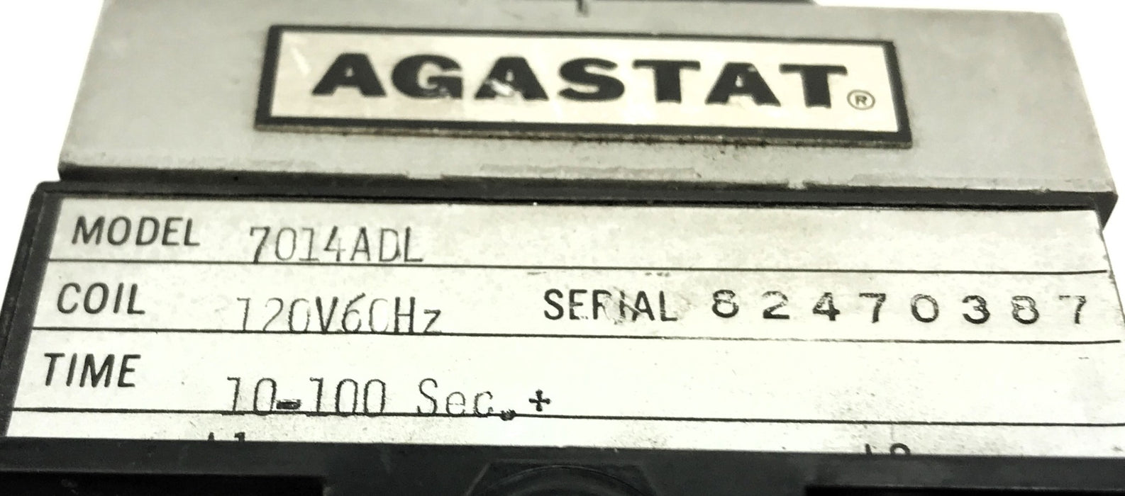 Agastat 120V 60Hz Time Delay Relay 7014ADL USED