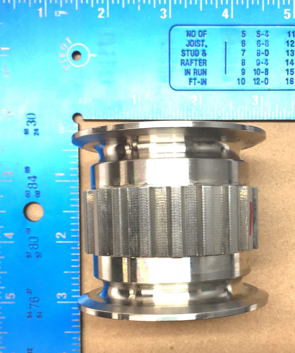 Unbranded 1-3/4" x 2-1/4" S/S Belt Pulley Sprocket 1.36" Bore 20-Tooth NOS