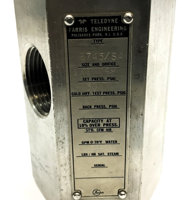 Teledyne Relief Valve 2745/S4 USED