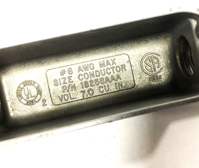 Killark OC-2 #6 AEG MAX Size Conductor VOL. 7.0 CU.IN 18258AAA NOS