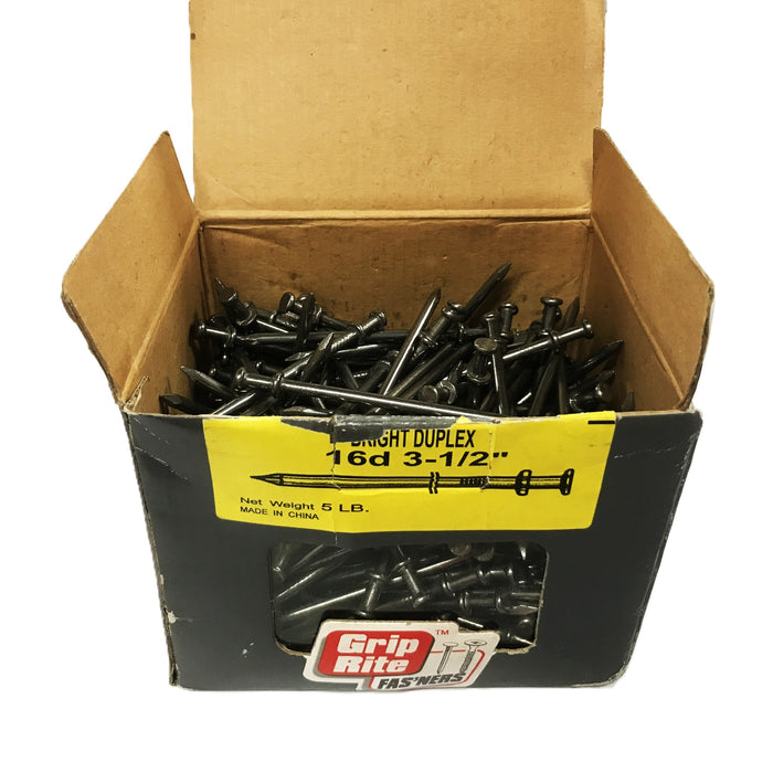 Grip Rite Bright Duplex Nails 16d-3-1/2 [Lot of 300] NOS