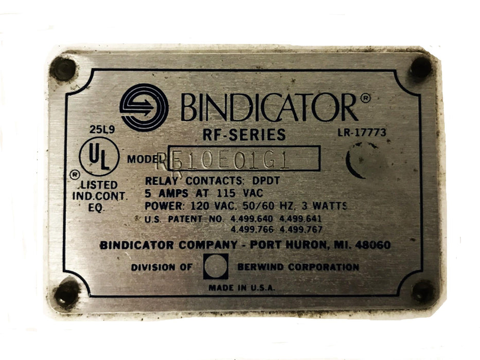 Bindicator RF Series RF10E01G1 NOS