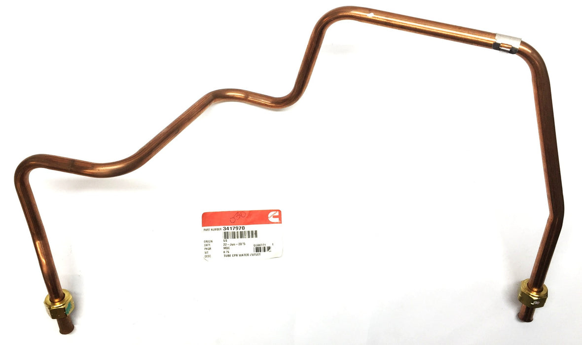 Cummins Copper Tube Water Outlet 3417970 NOS