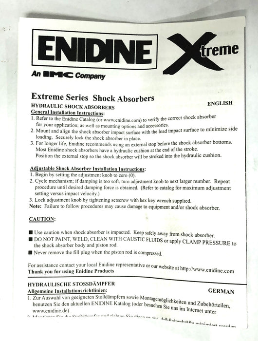 Enidine PMXT 1550IF-1 XTREME Shock Absorber FP222011 (16361) NOS