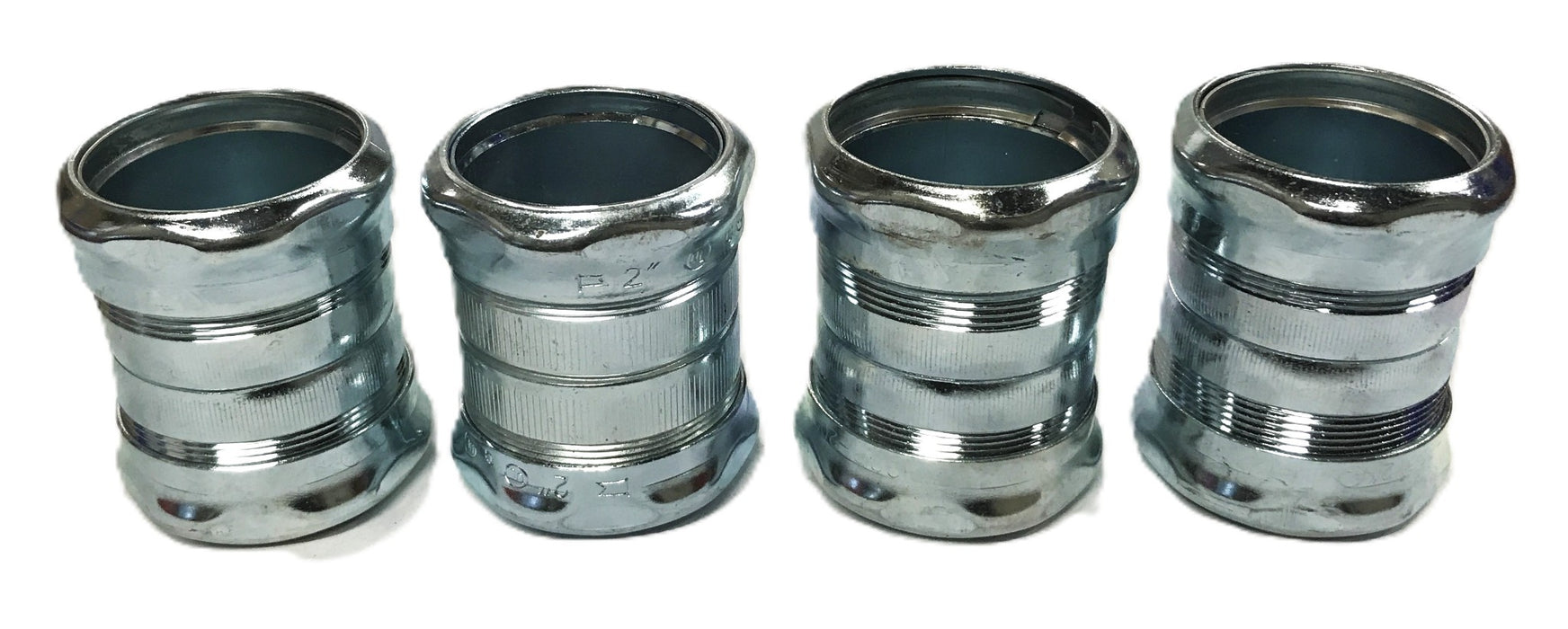 Unbranded 2 inch Steel Compression Fitting with 11/16 inch Thread [Lot of 4] NOS