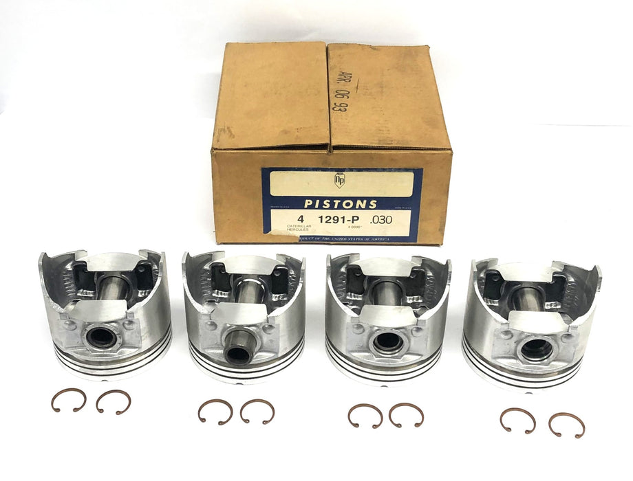 NP 4 Inch Piston Set 4 1291-P .030 NOS