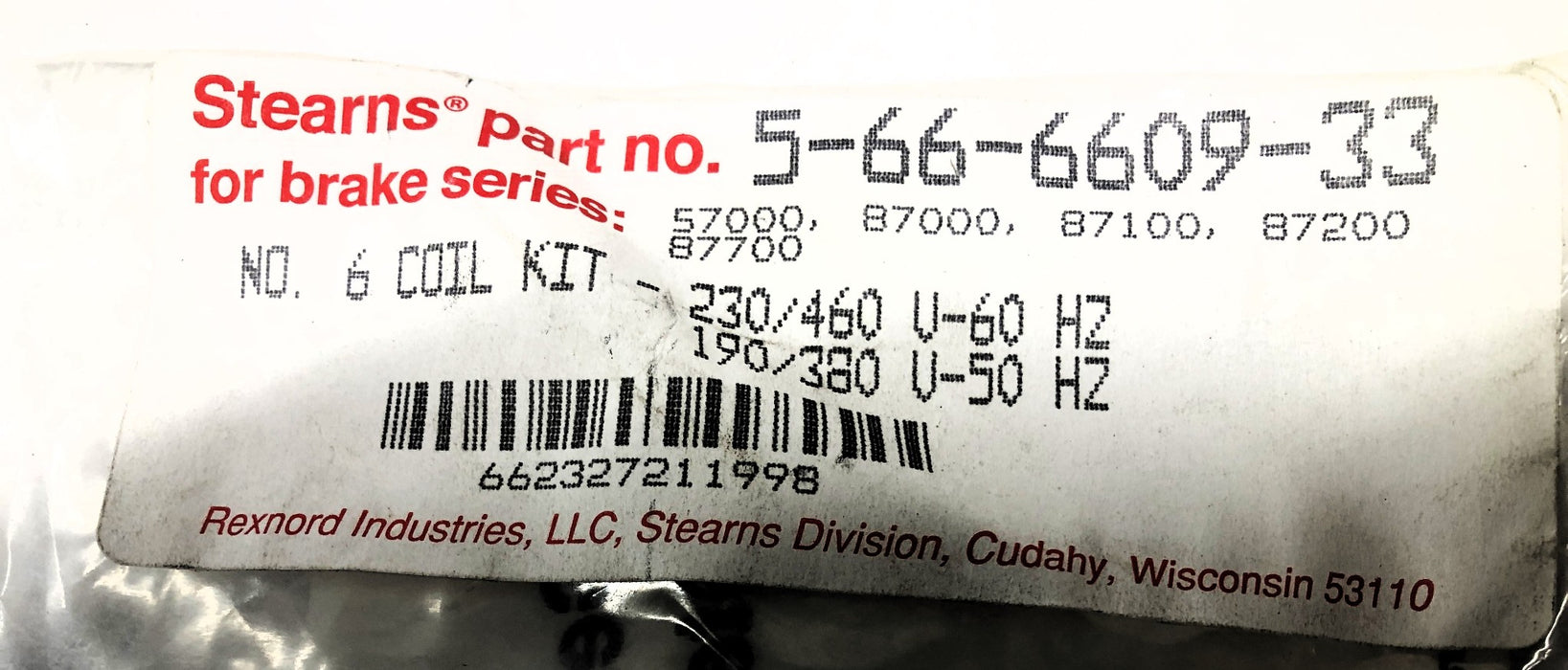 Stearns No. 6 Brake Coil Kit 5-66-6609-33 NOS