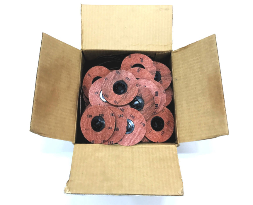 Merit Box of (100) 3" 180 Grit Power-Lock Abrasive Discs 61064 NOS