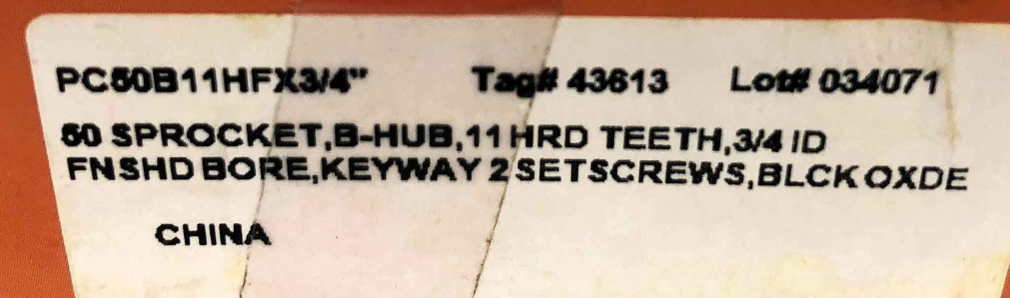Peer Roller Chain Sprocket PC50B11HFX3/4" NOS