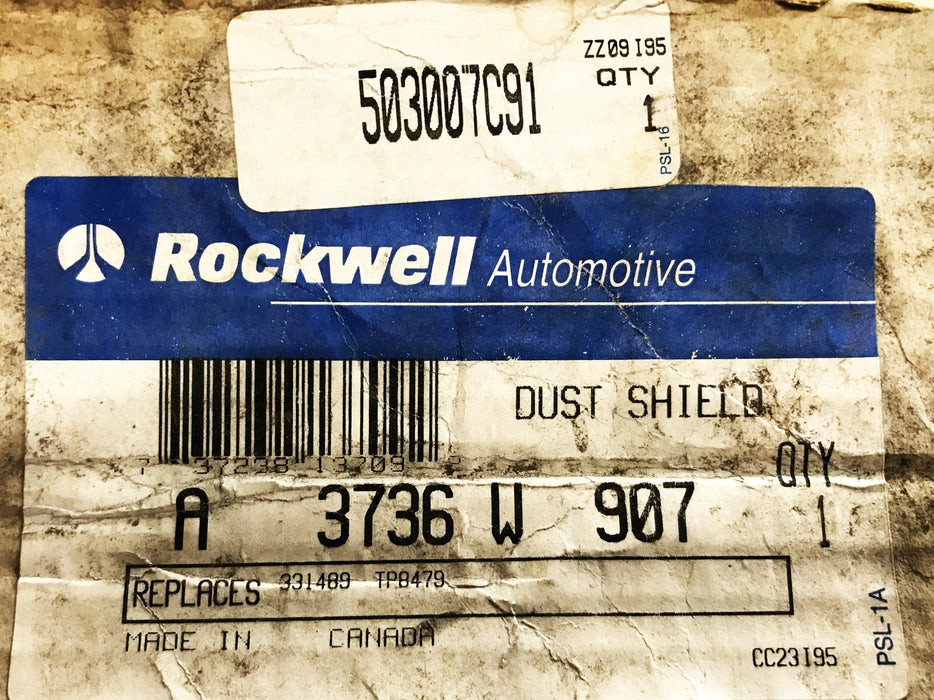 Rockwell 2-Piece Brake Dust Shield A3736W907 NOS