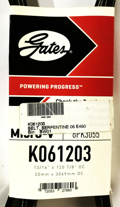 Gates Micro-V Serpentine Belt K061203 NOS